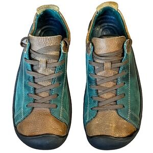 Keen Barika Leather Walking Comfort Shoes Green Brown Womens 7 UK 4.5 EU 37.5